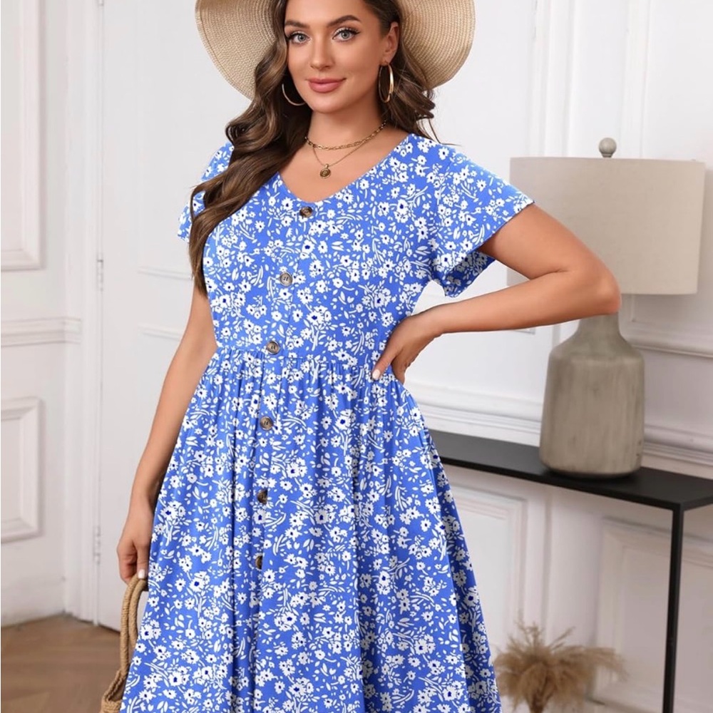 In’Voland Blue Floral Mini Dress
